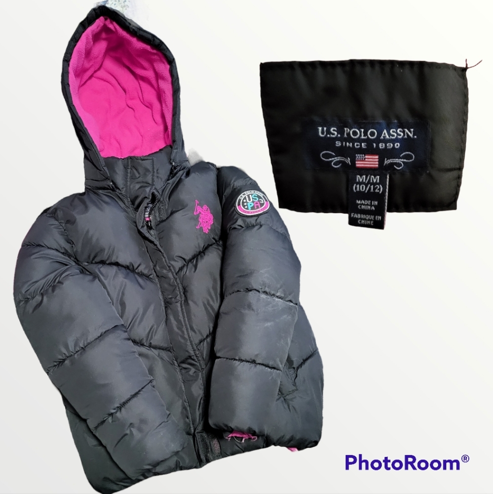 U.S. Polo Assn. girls puffer coat size Med * EUC*
